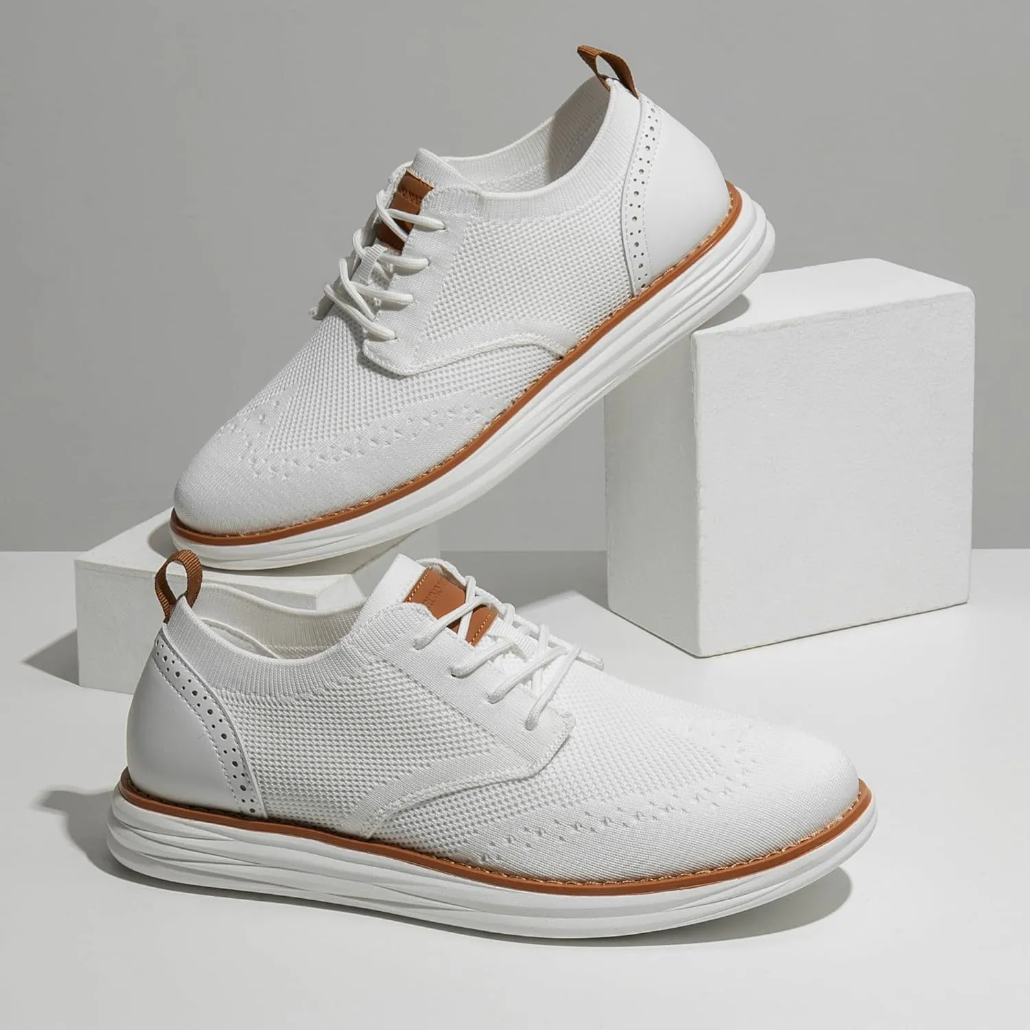 Bruno Marc Men's KnitFlex Craft Mesh Oxfords Sneakers Casual Dress Lace-Up Lightweight Walking Shoes
