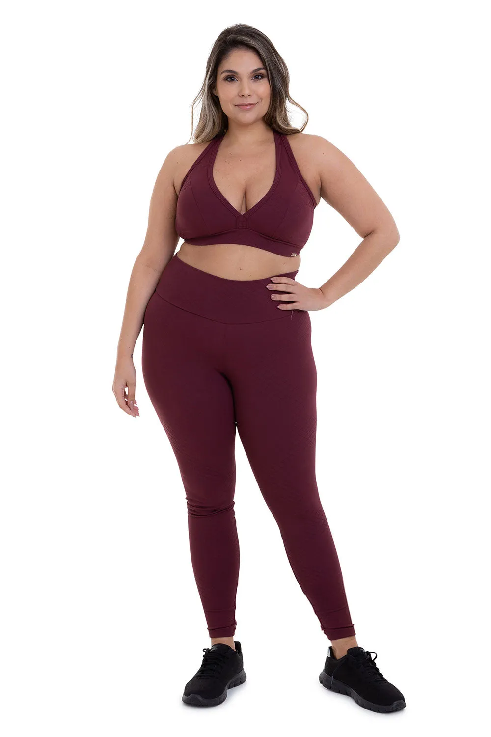 Cajubrasil Legging Texture - Burgundy