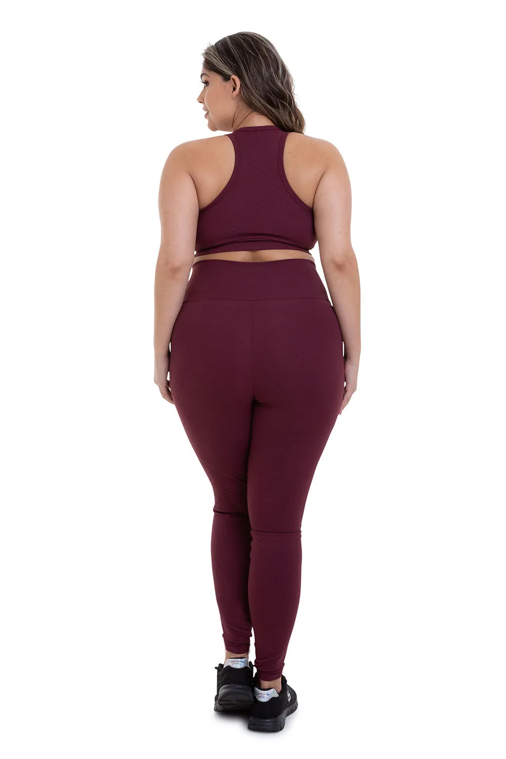 Cajubrasil Legging Texture - Burgundy