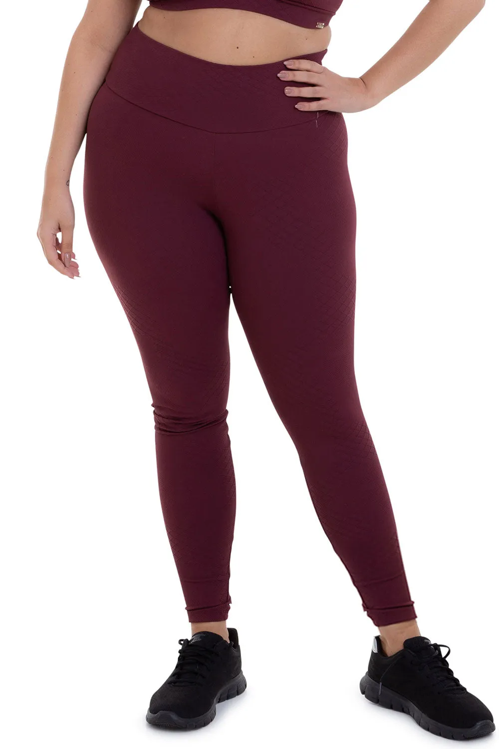 Cajubrasil Legging Texture - Burgundy