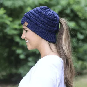 CC Criss Cross High Ponytail Beanie