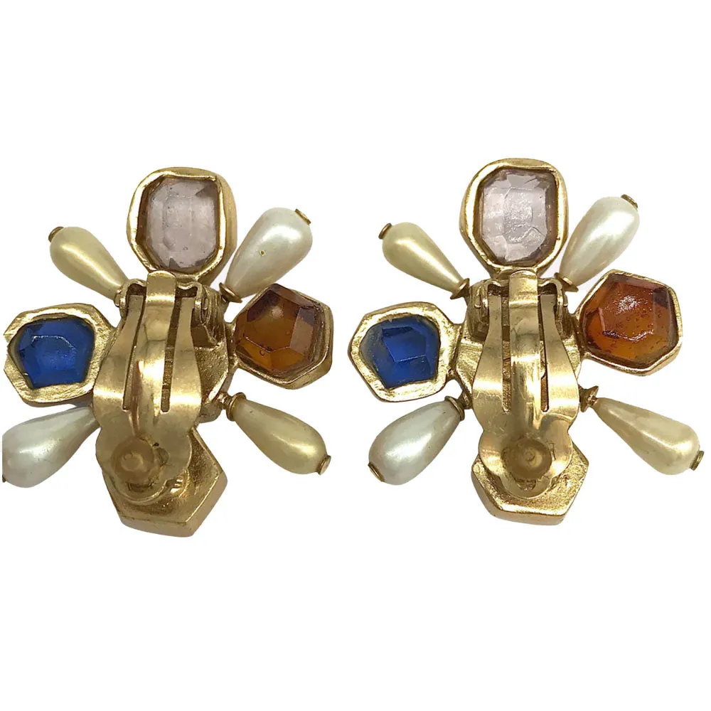 Chanel Gripoix Muilticolor Earrings