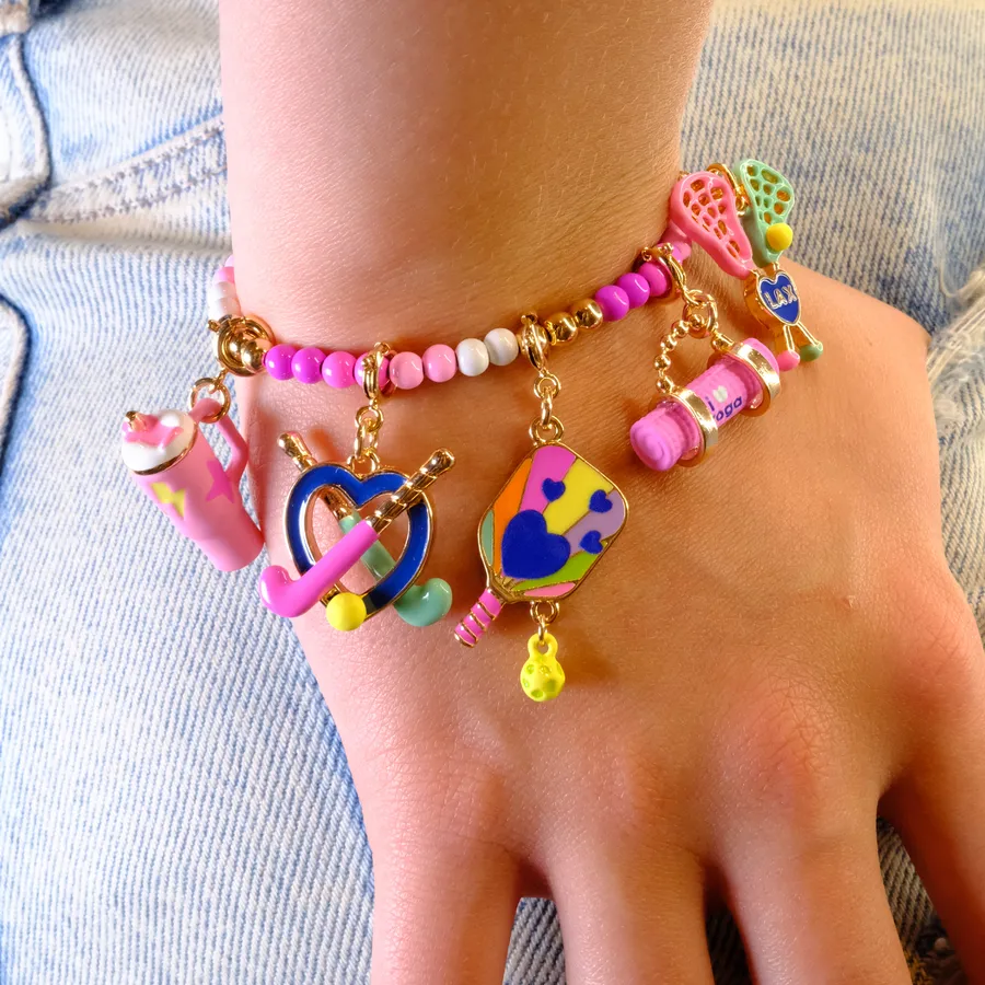Charm It! Gold Lacrosse Charm
