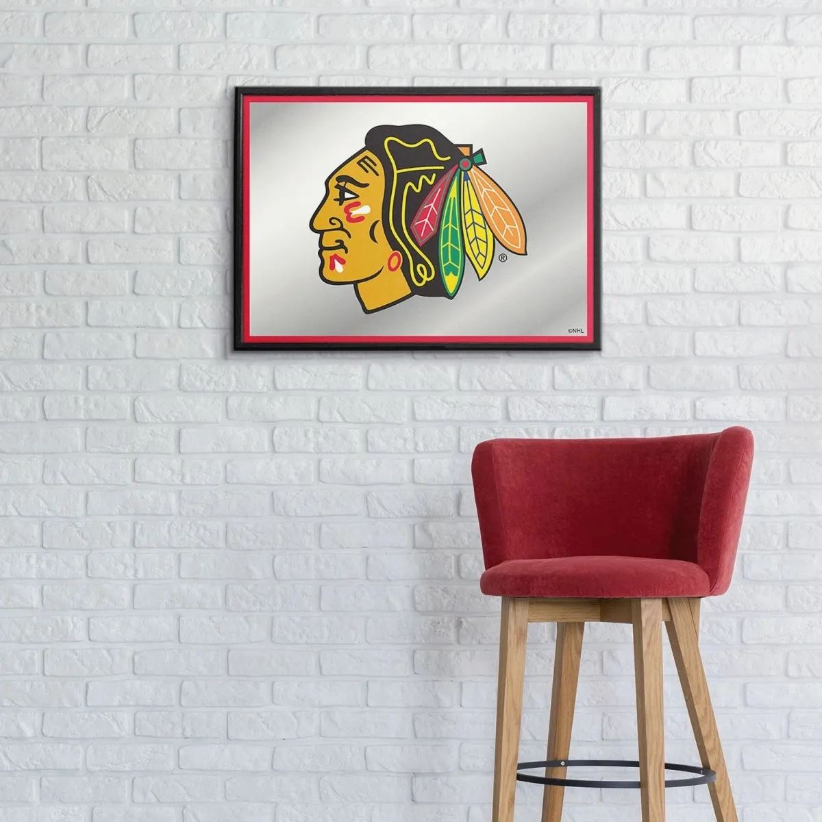 Chicago Blackhawks: Framed Mirrored Wall Sign