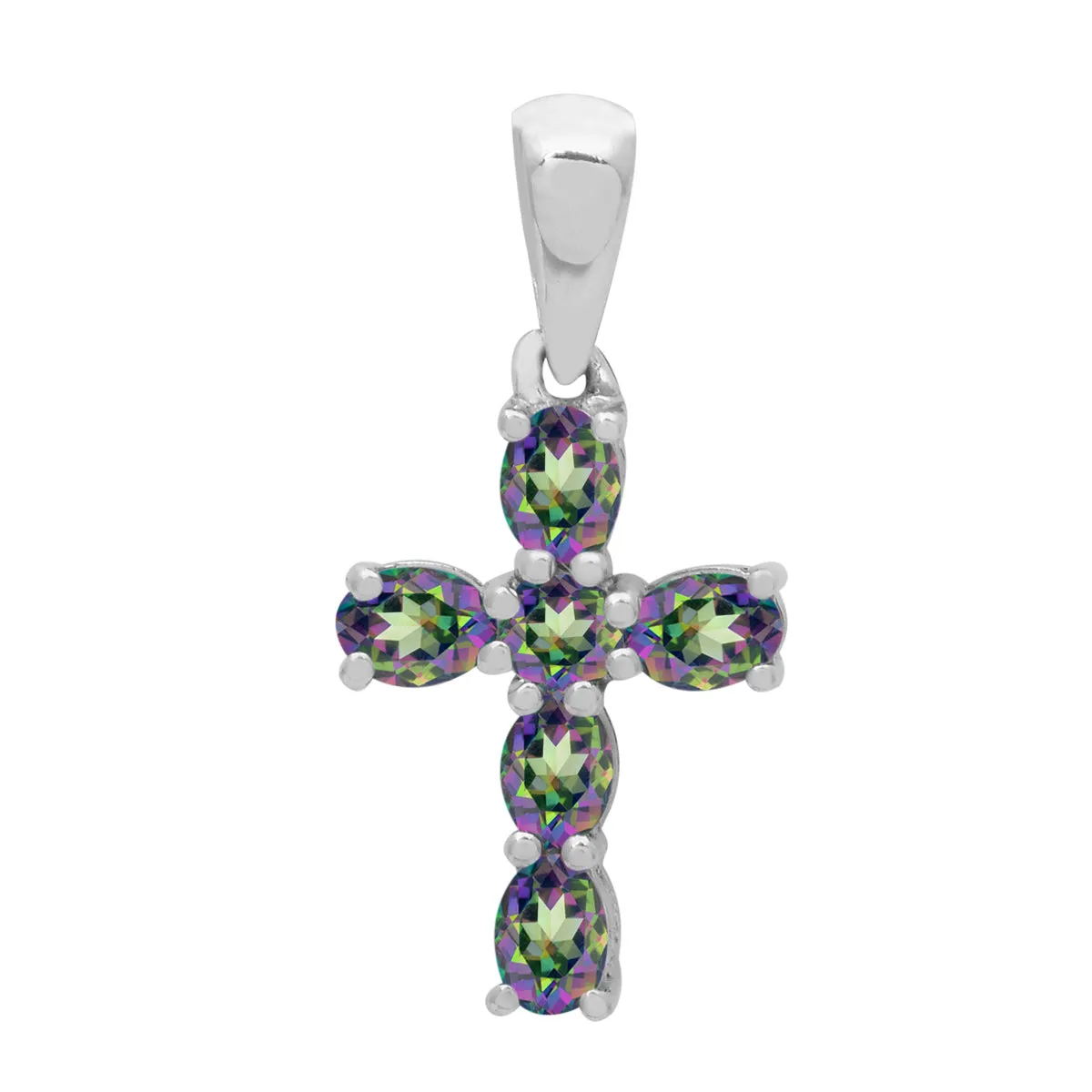 Christian Cross Multi Choice Gemstone Pendant