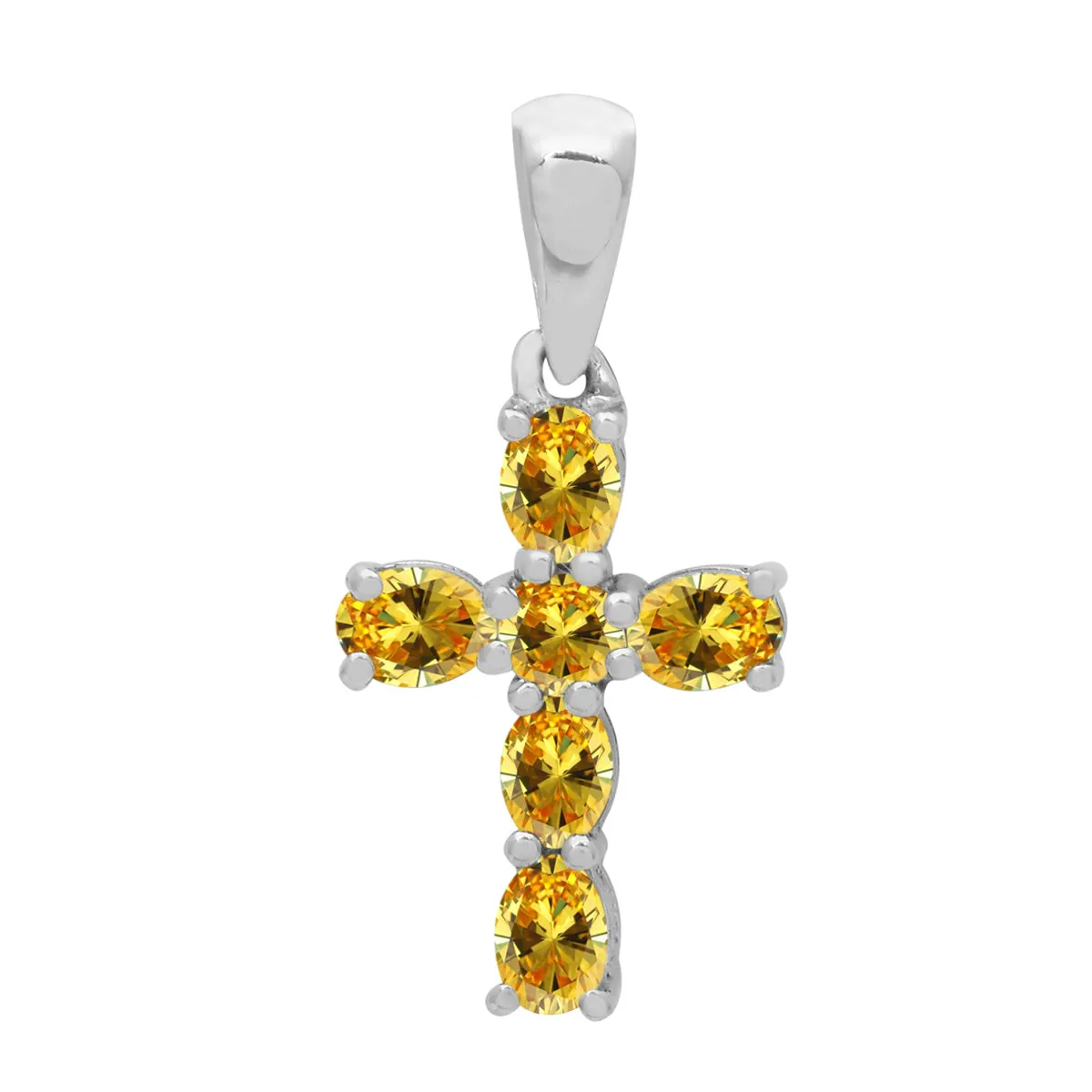 Christian Cross Multi Choice Gemstone Pendant