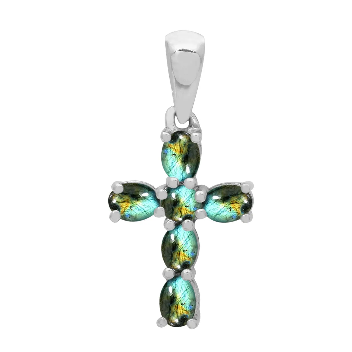Christian Cross Multi Choice Gemstone Pendant