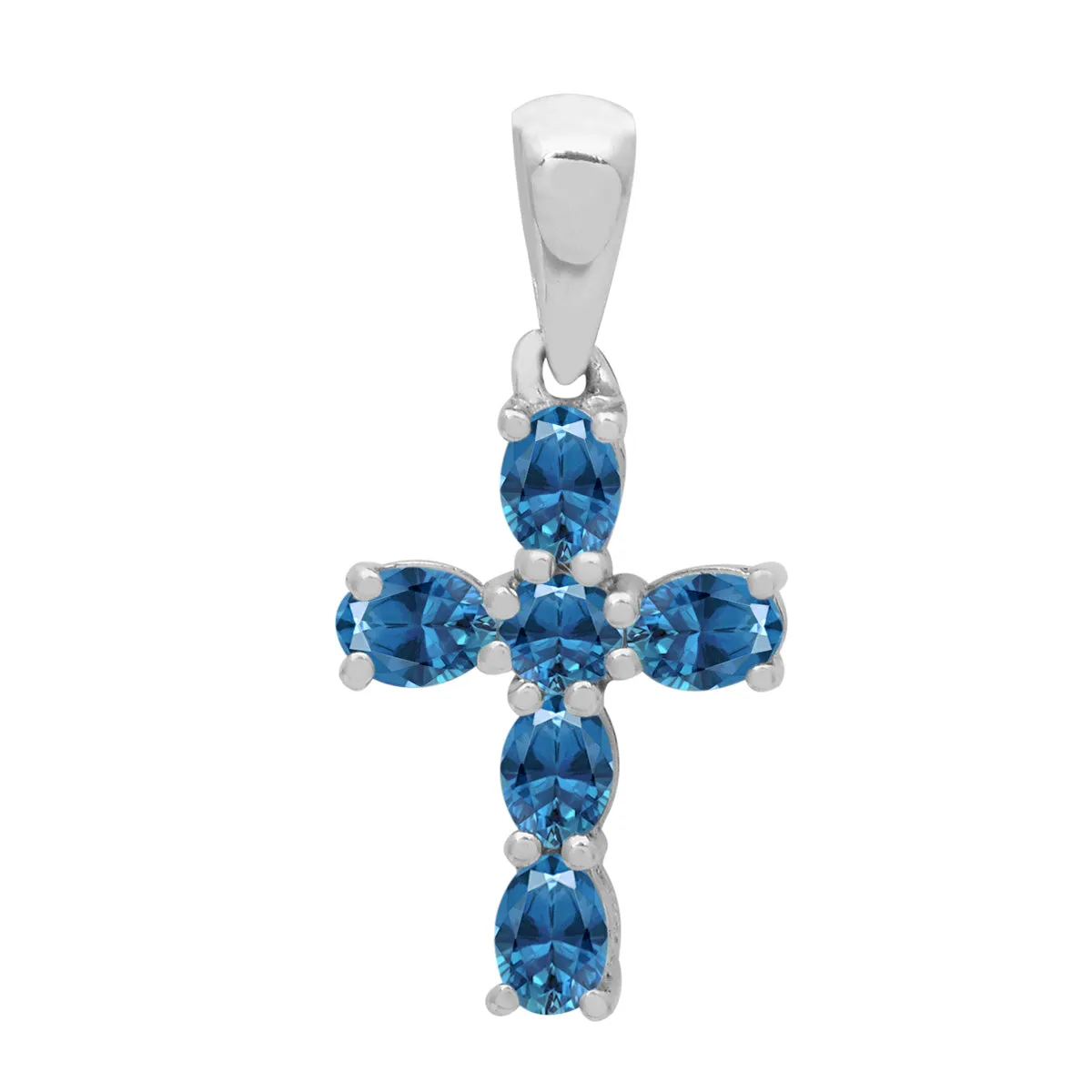 Christian Cross Multi Choice Gemstone Pendant