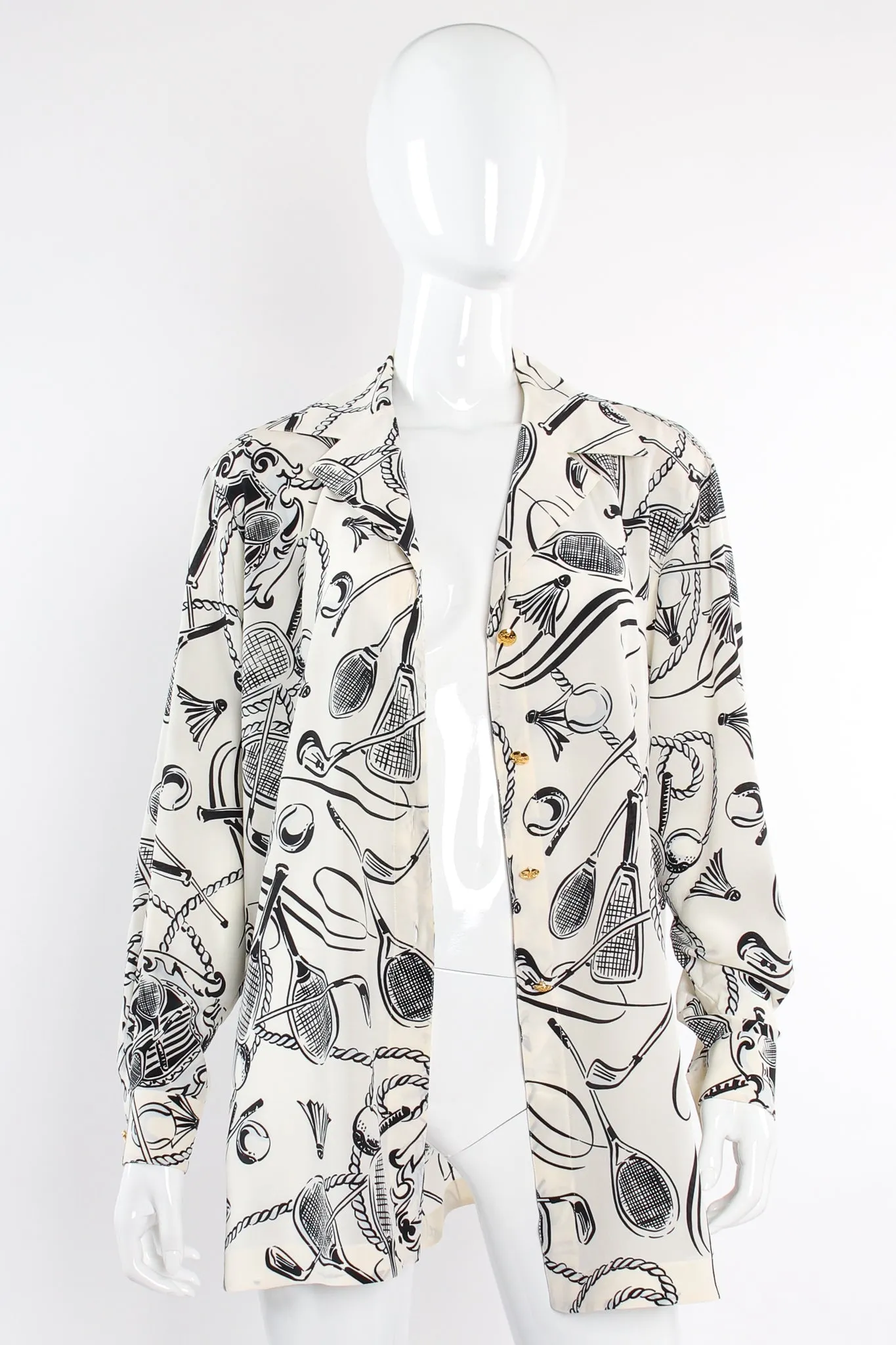 Club Sport Print Silk Shirt