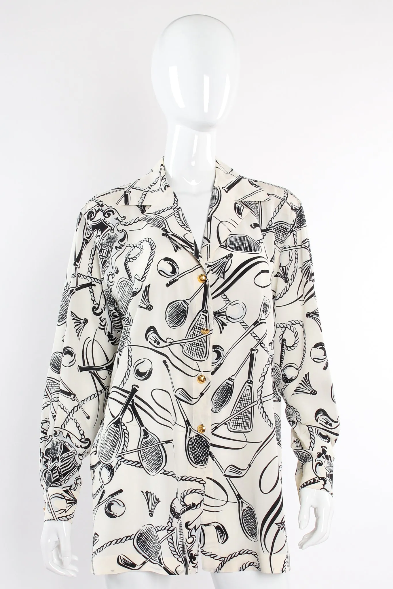 Club Sport Print Silk Shirt