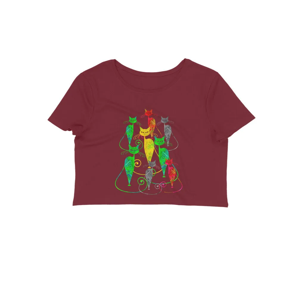 Crop Top (Women) - Sassy Kitties (12 Colours)