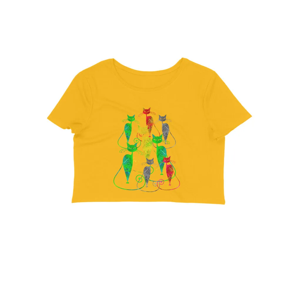 Crop Top (Women) - Sassy Kitties (12 Colours)