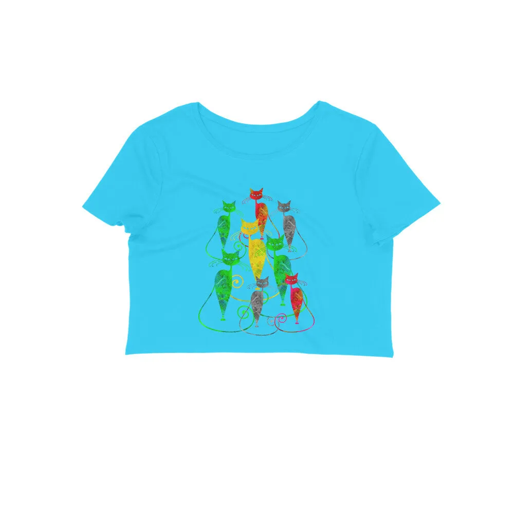 Crop Top (Women) - Sassy Kitties (12 Colours)