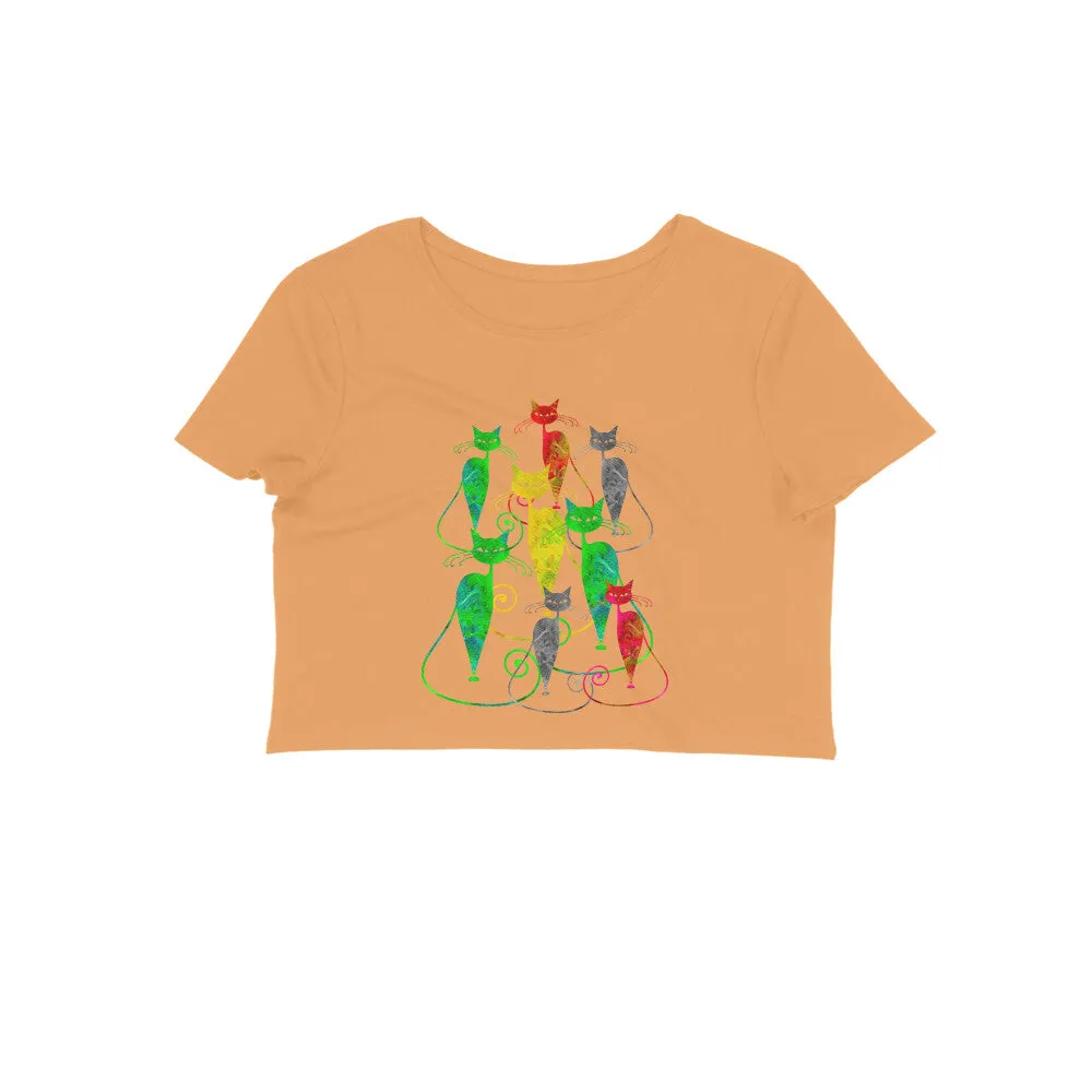 Crop Top (Women) - Sassy Kitties (12 Colours)