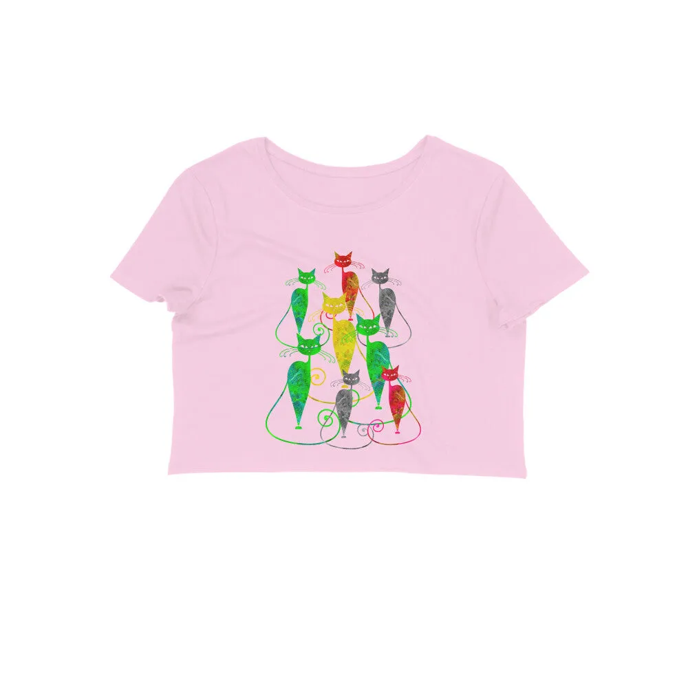 Crop Top (Women) - Sassy Kitties (12 Colours)