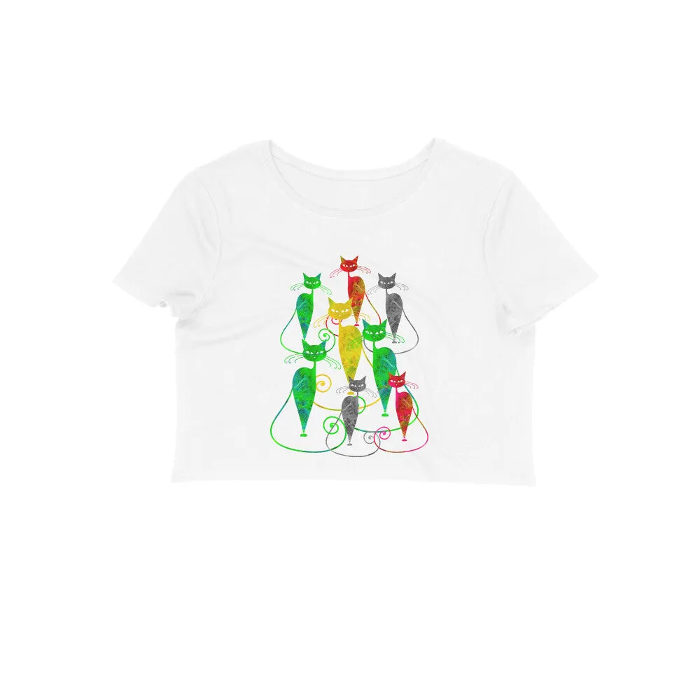 Crop Top (Women) - Sassy Kitties (12 Colours)