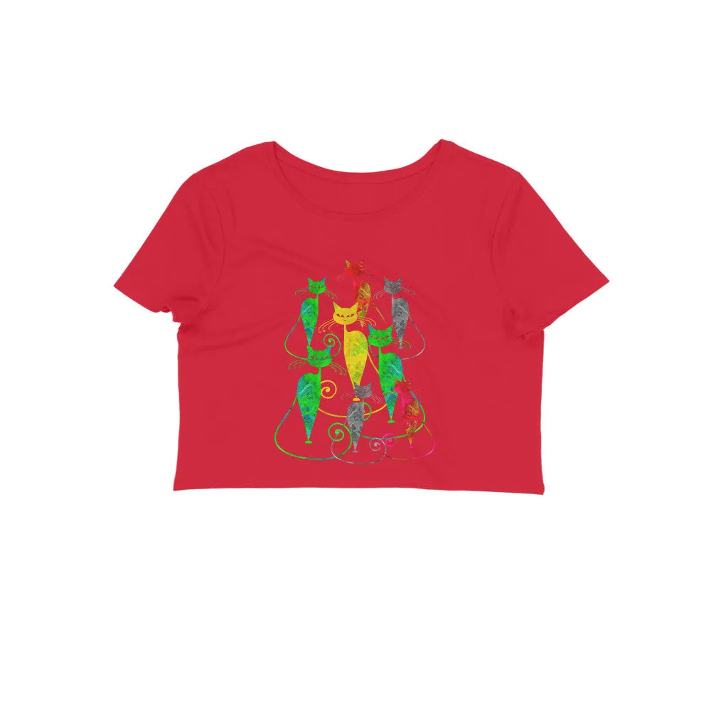 Crop Top (Women) - Sassy Kitties (12 Colours)