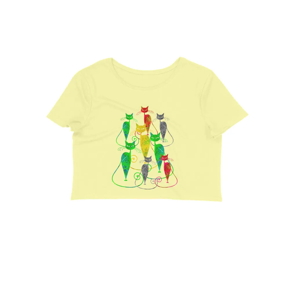 Crop Top (Women) - Sassy Kitties (12 Colours)