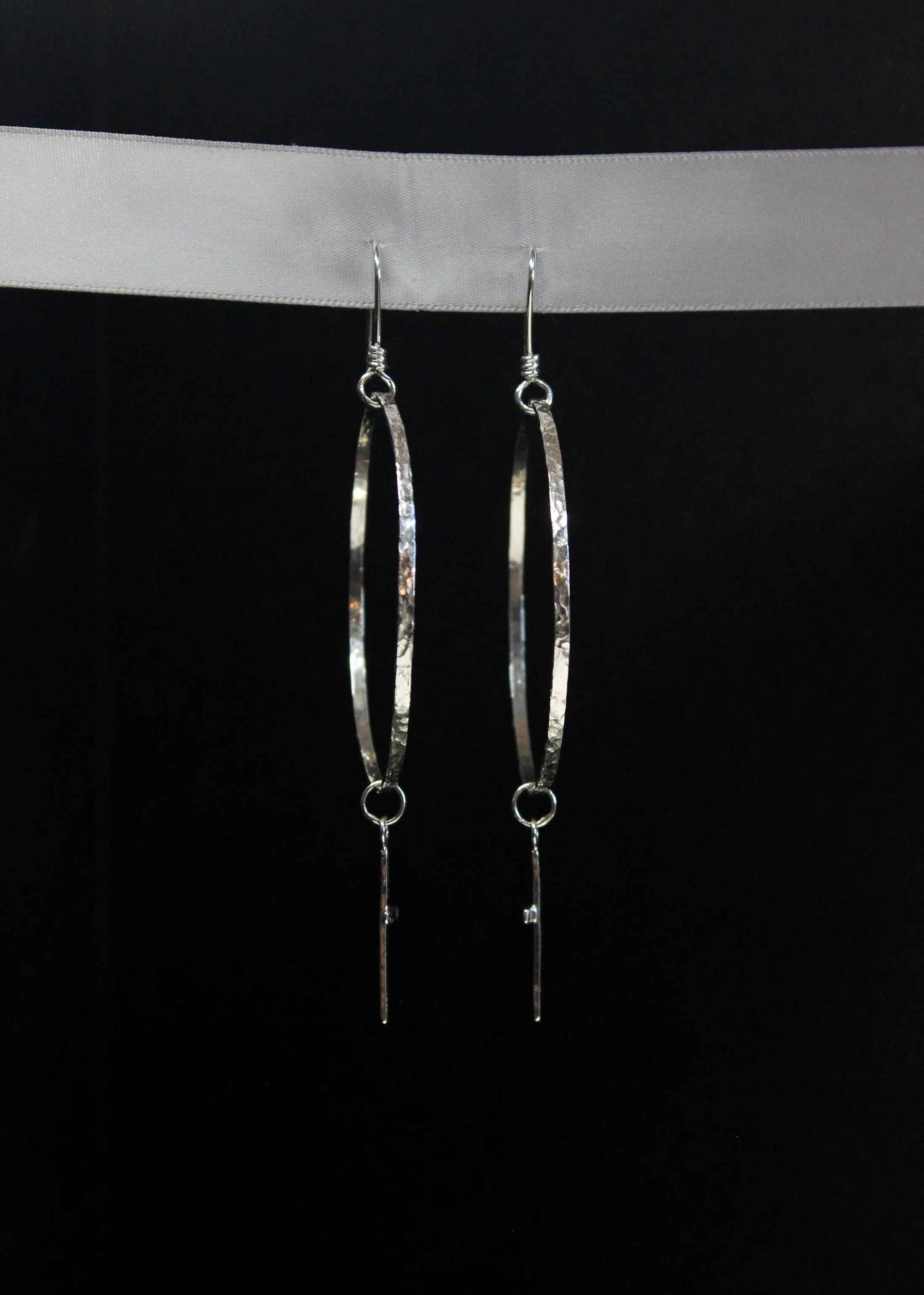 cross hoop dangle earrings