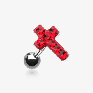Cross Multi-Gem Cartilage Earring
