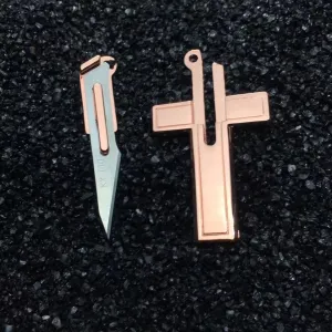 Cross Necklace Self-Defense Hidden Knife Replaceable Blade Necklace