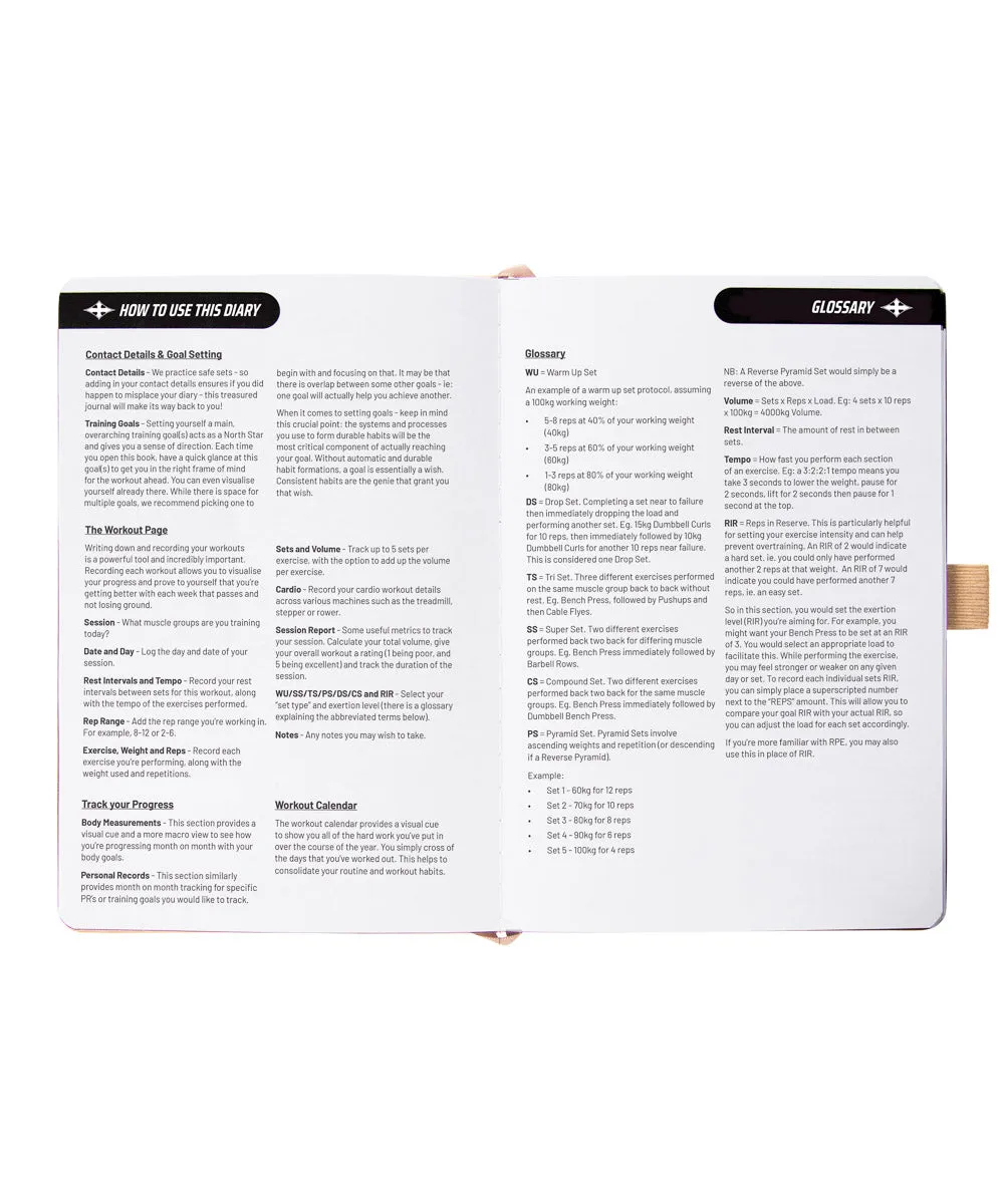 Deluxe Workout Journal - Bone