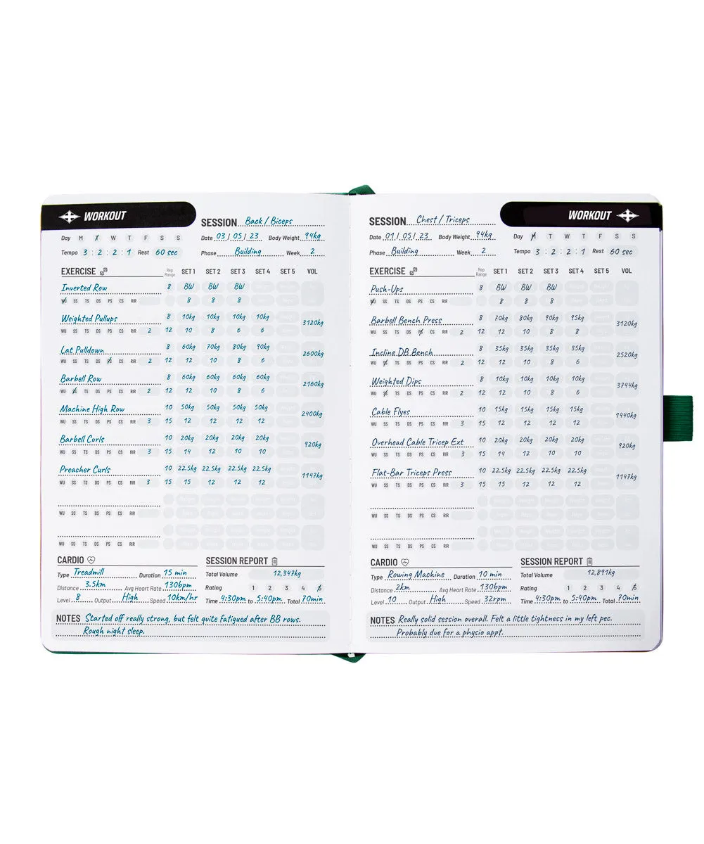 Deluxe Workout Journal - Military Green