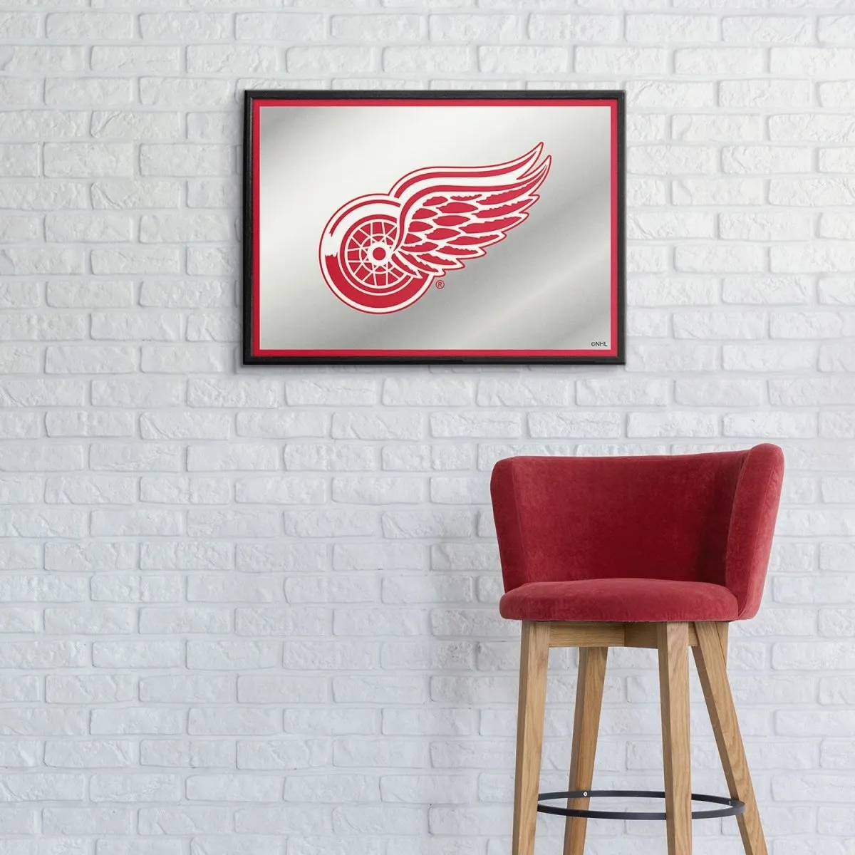 Detroit Red Wings: Framed Mirrored Wall Sign
