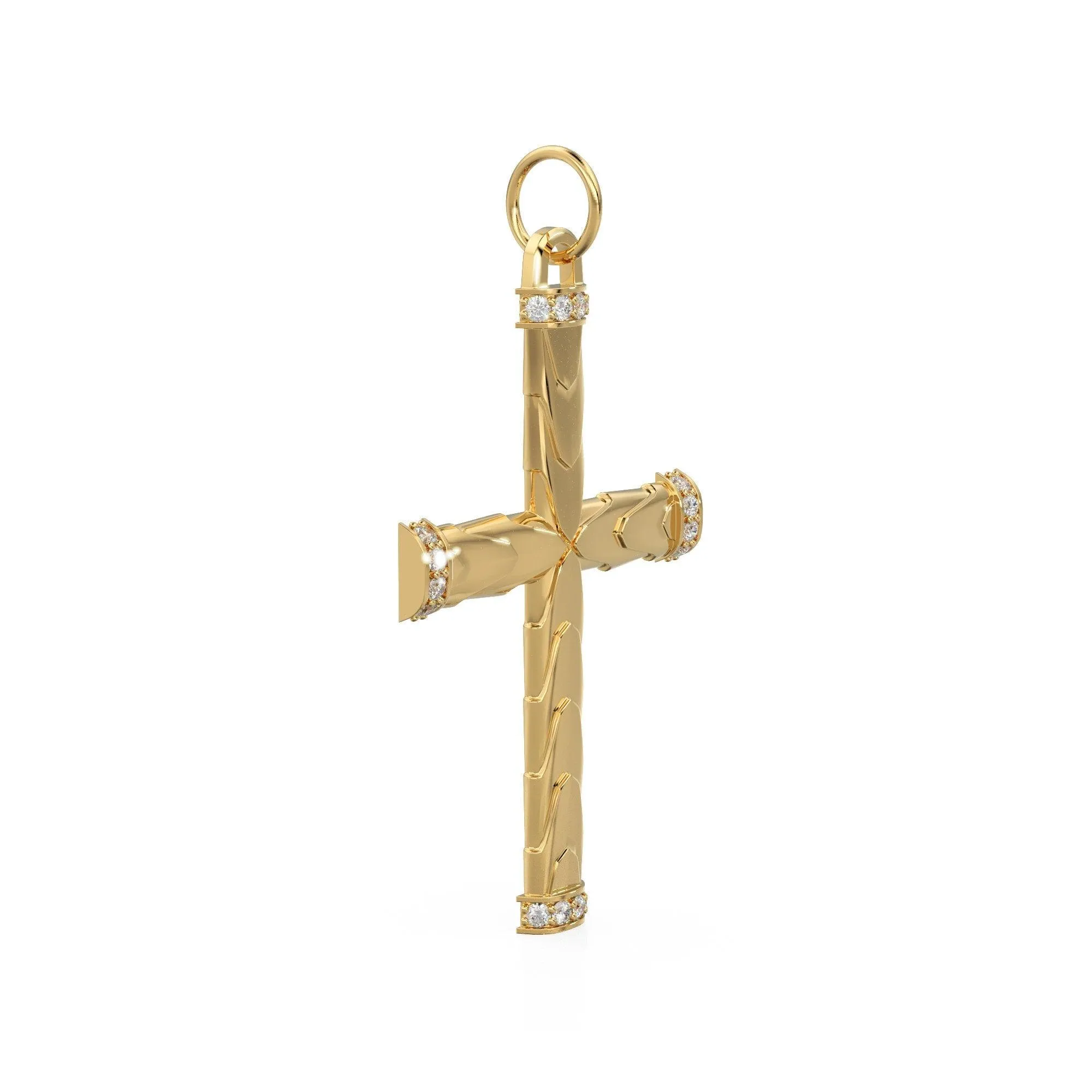 Diamond Holy Cross 14k 18k Solid Gold Charm Pendant, Jesus Diamond Charm, Gold Charm Diamond Finding, Christianity Solid Gold Pendant