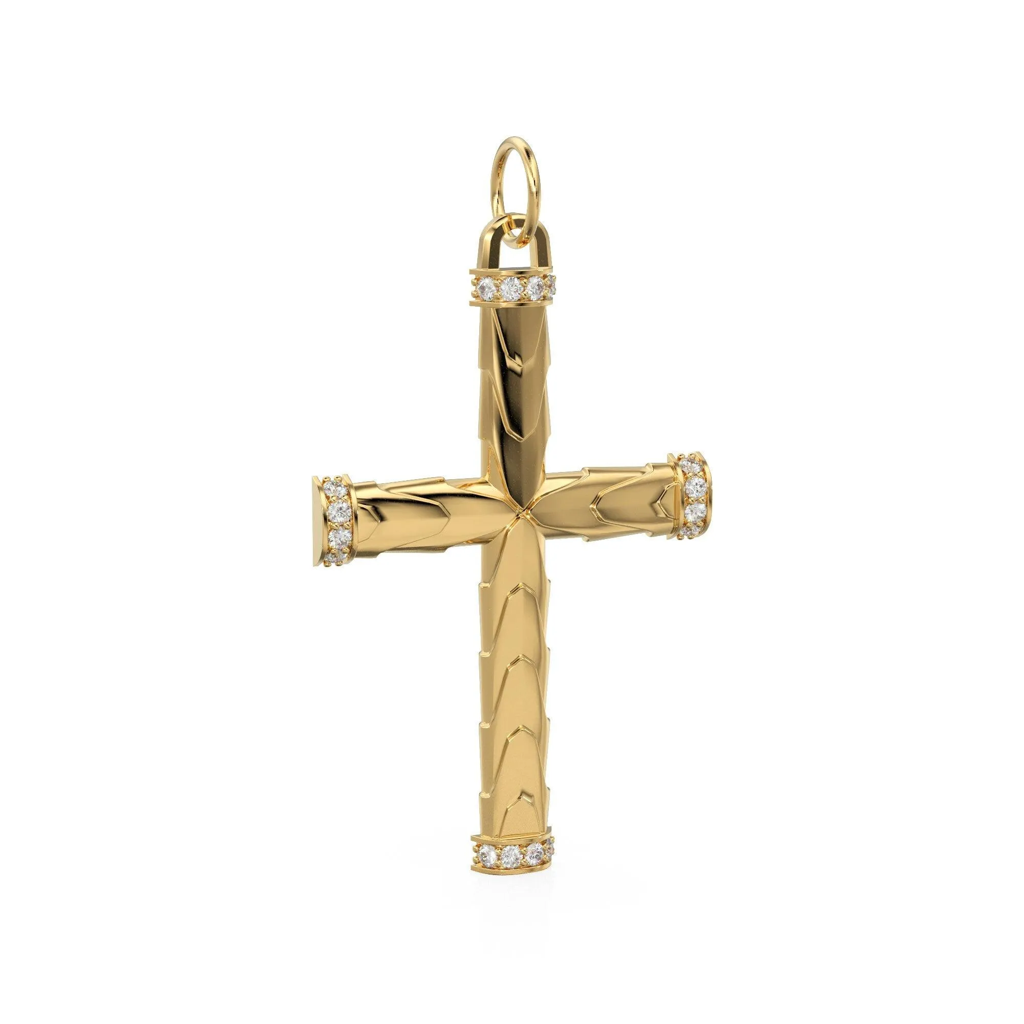 Diamond Holy Cross 14k 18k Solid Gold Charm Pendant, Jesus Diamond Charm, Gold Charm Diamond Finding, Christianity Solid Gold Pendant