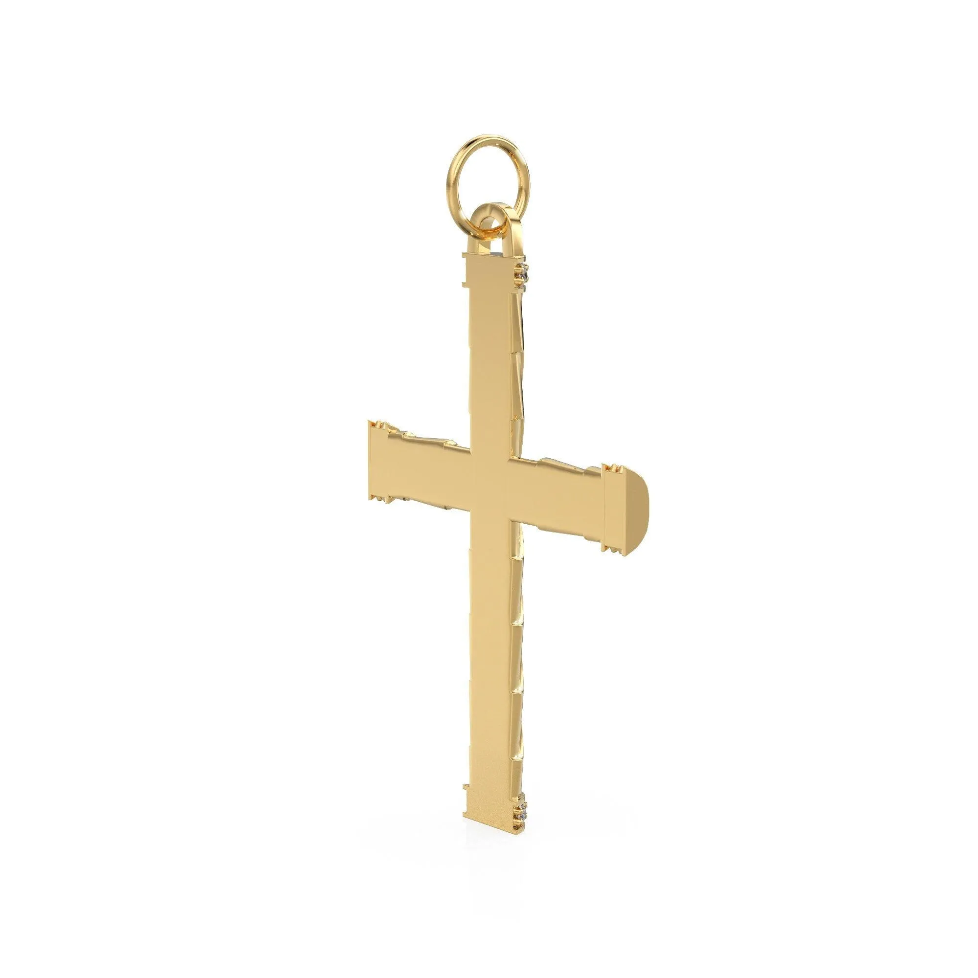 Diamond Holy Cross 14k 18k Solid Gold Charm Pendant, Jesus Diamond Charm, Gold Charm Diamond Finding, Christianity Solid Gold Pendant