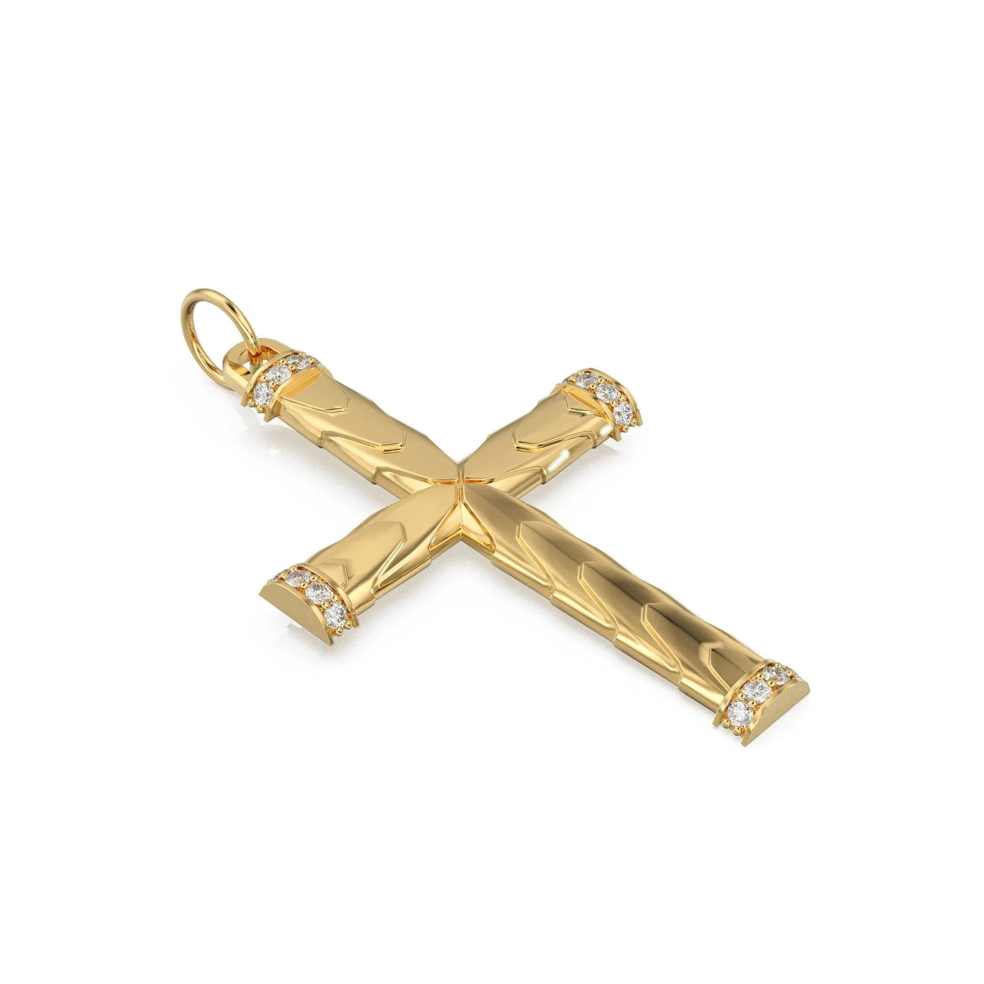 Diamond Holy Cross 14k 18k Solid Gold Charm Pendant, Jesus Diamond Charm, Gold Charm Diamond Finding, Christianity Solid Gold Pendant