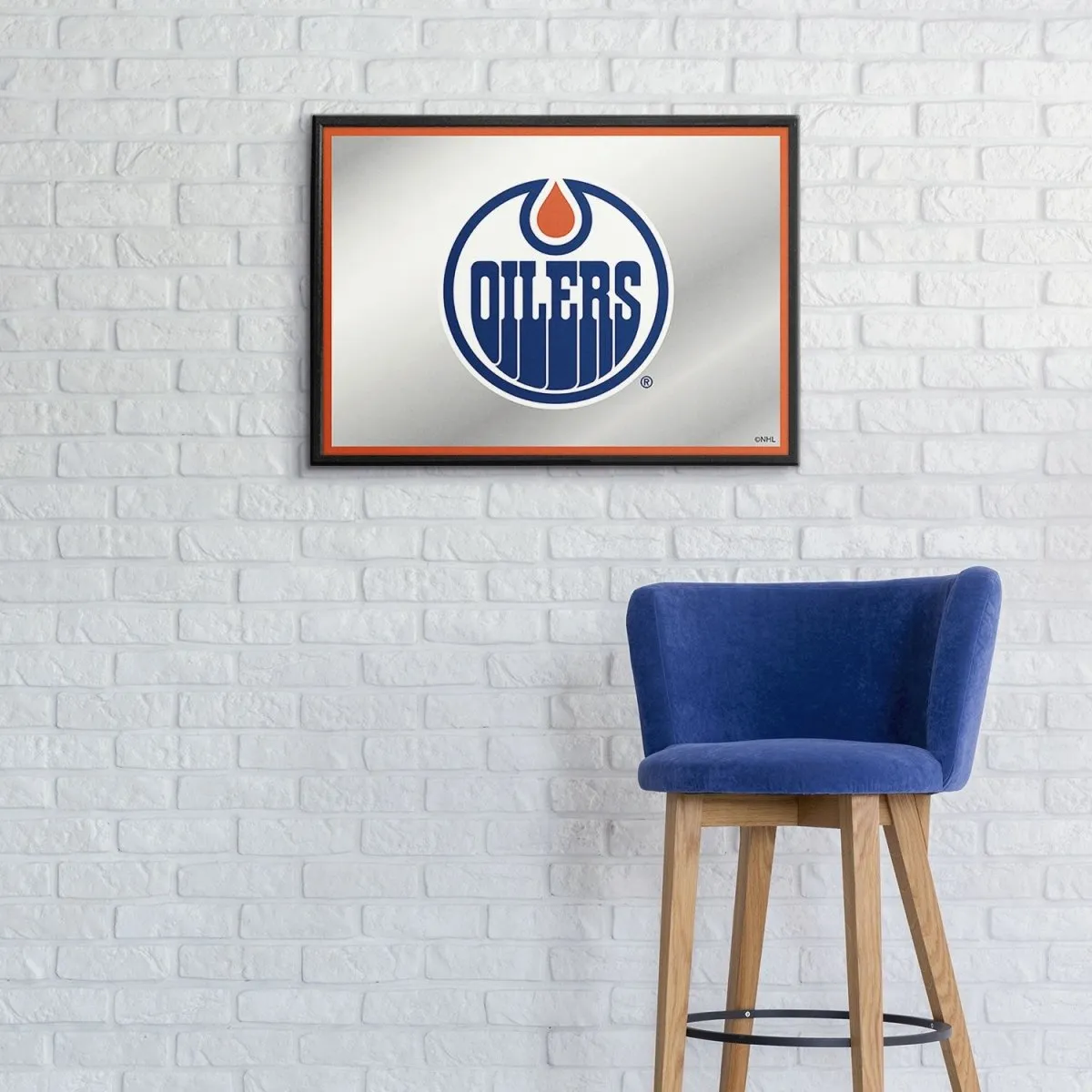 Edmonton Oilers: Framed Mirrored Wall Sign