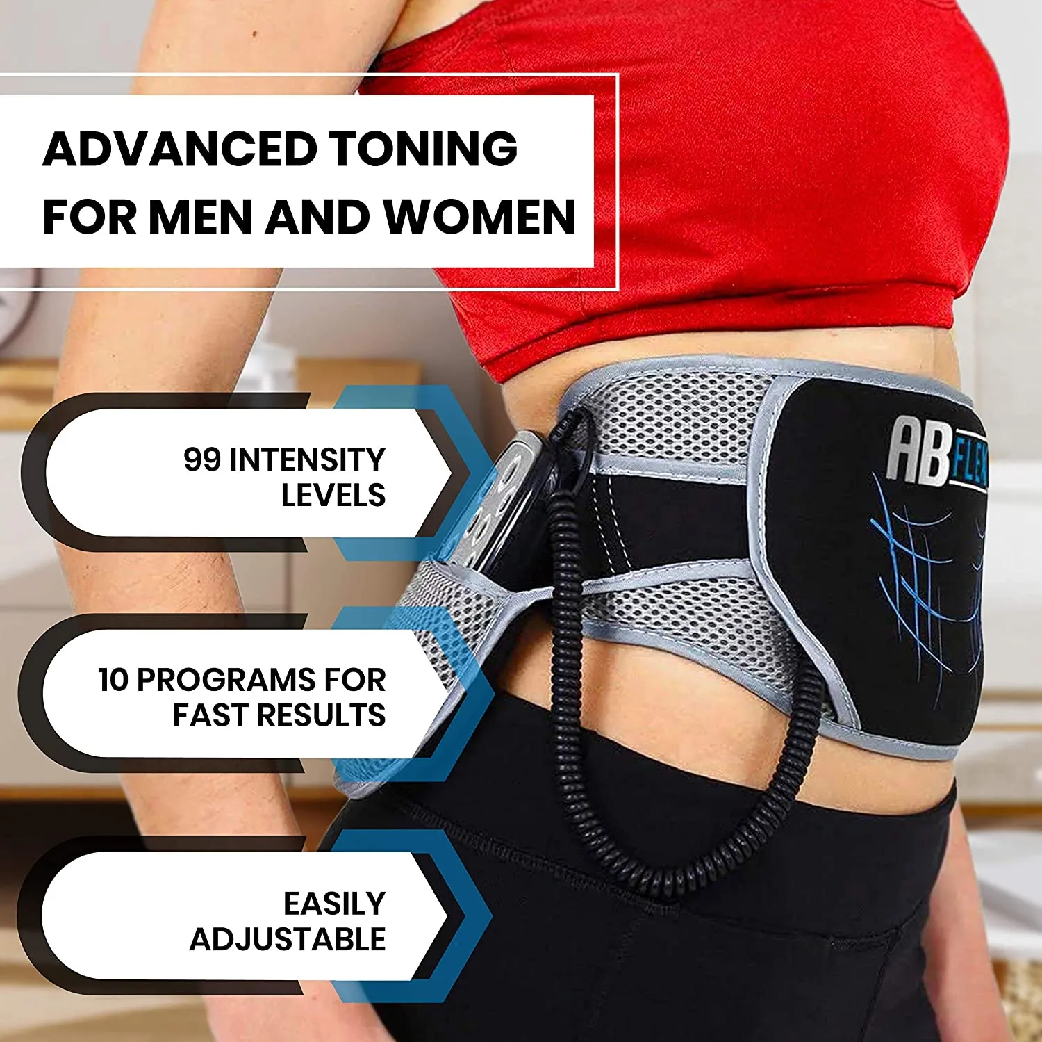 Electronic Abdominal Contraction Belt W/ 10 Programed Workouts