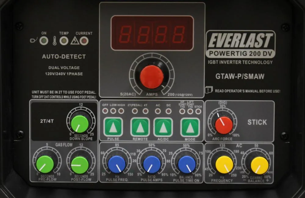 Everlast PowerTIG 200DV 200amp Dual Voltage PULSE ACDC Welder 110/220v advanced tig welder for precision welding
