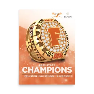 Fallston High School Lacrosse 2023 Championship Poster