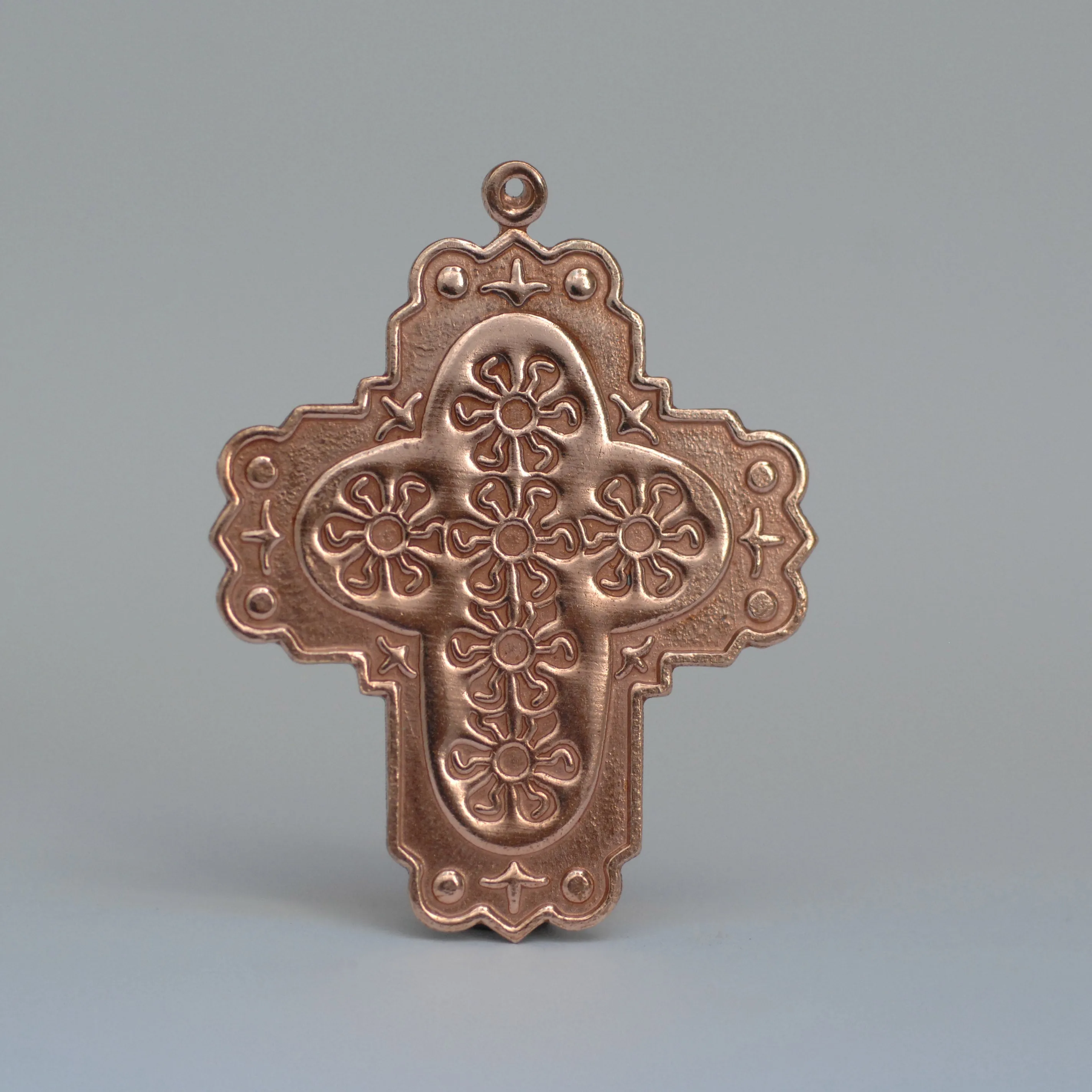 Fancy Cross Shape W/ sun pattern, pendant blank for making jewelry, copper, brass, bronze, nickel silver 22g 20g
