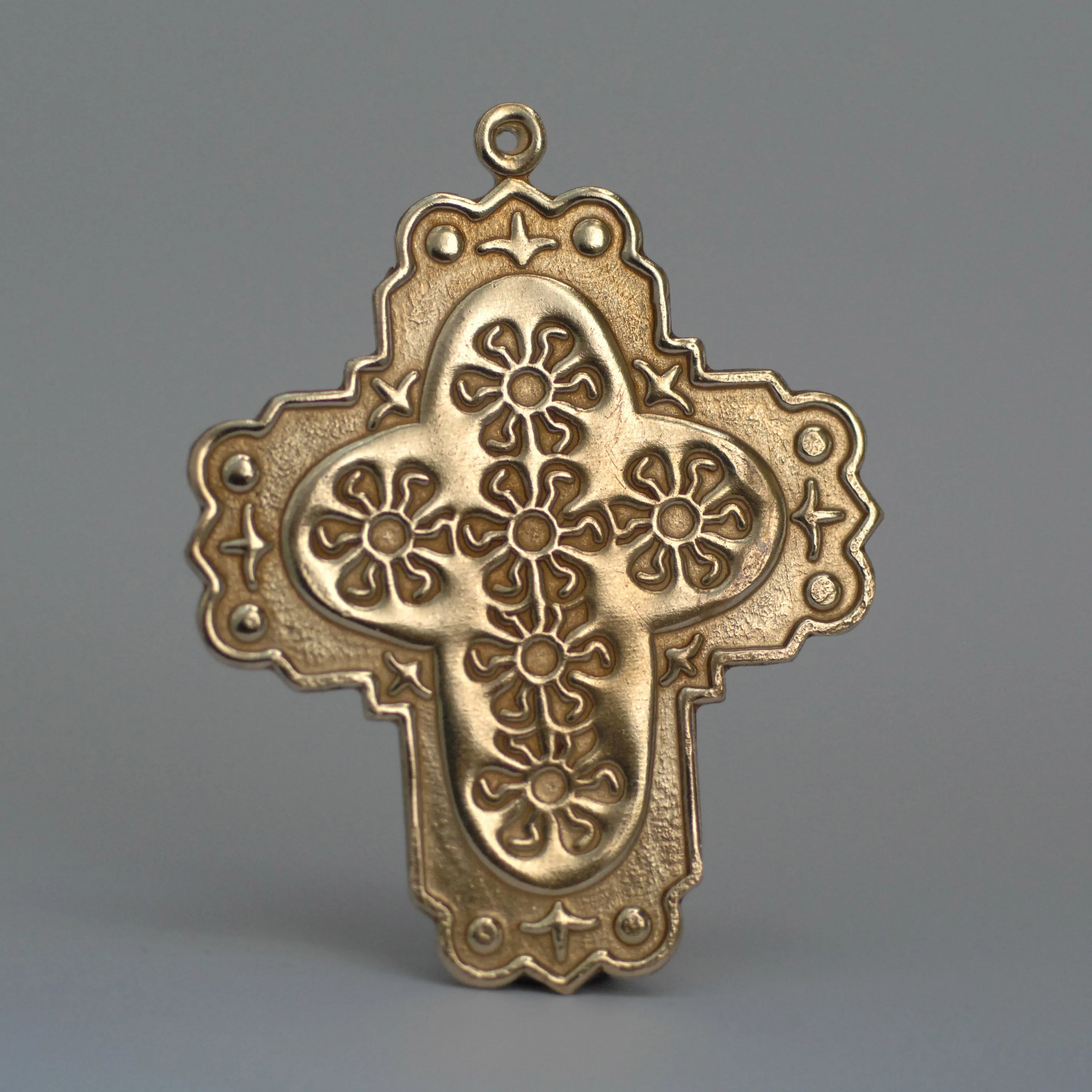 Fancy Cross Shape W/ sun pattern, pendant blank for making jewelry, copper, brass, bronze, nickel silver 22g 20g
