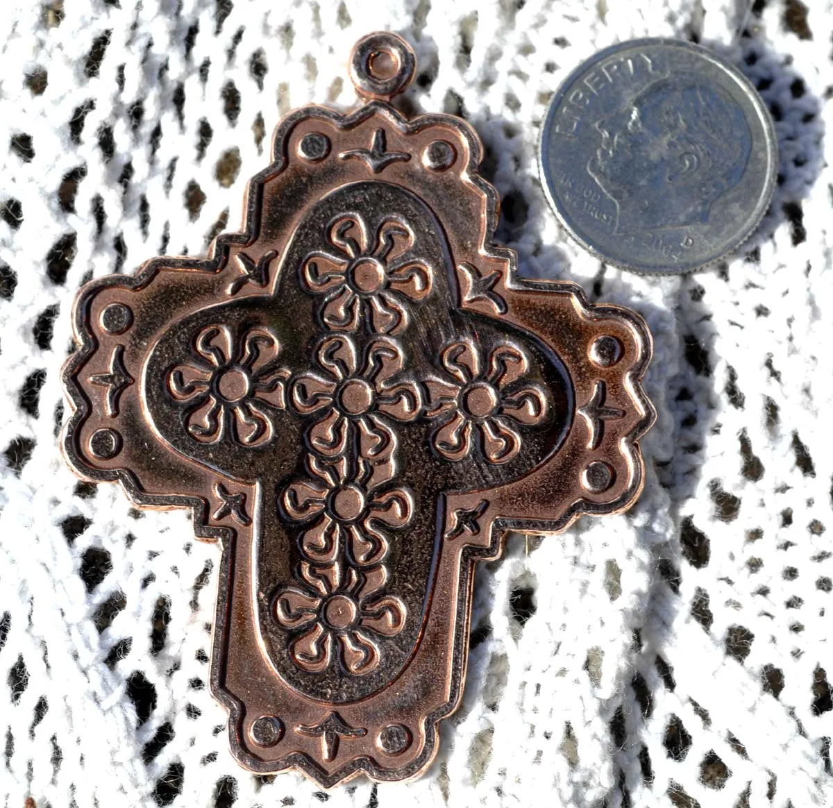 Fancy Cross Shape W/ sun pattern, pendant blank for making jewelry, copper, brass, bronze, nickel silver 22g 20g