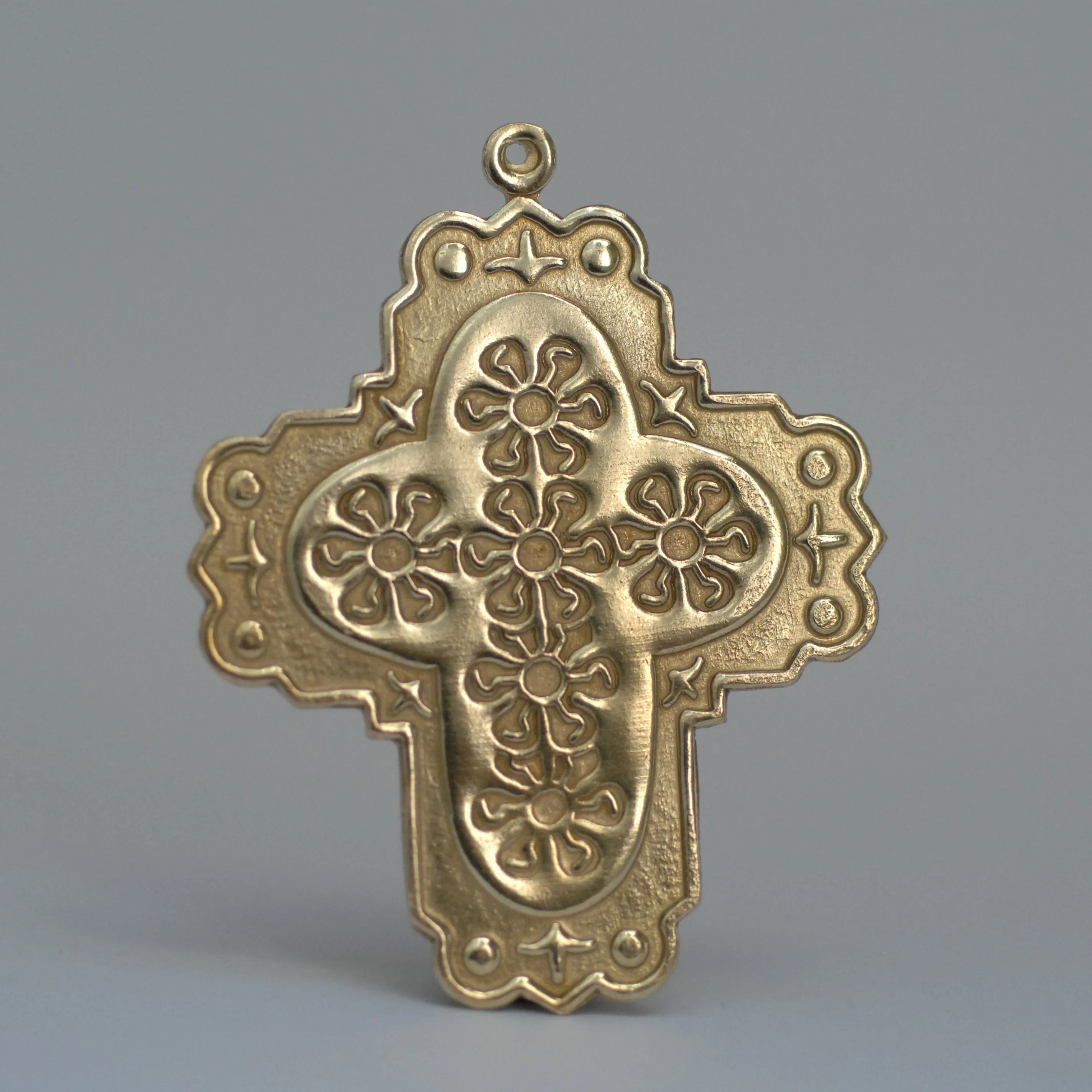 Fancy Cross Shape W/ sun pattern, pendant blank for making jewelry, copper, brass, bronze, nickel silver 22g 20g