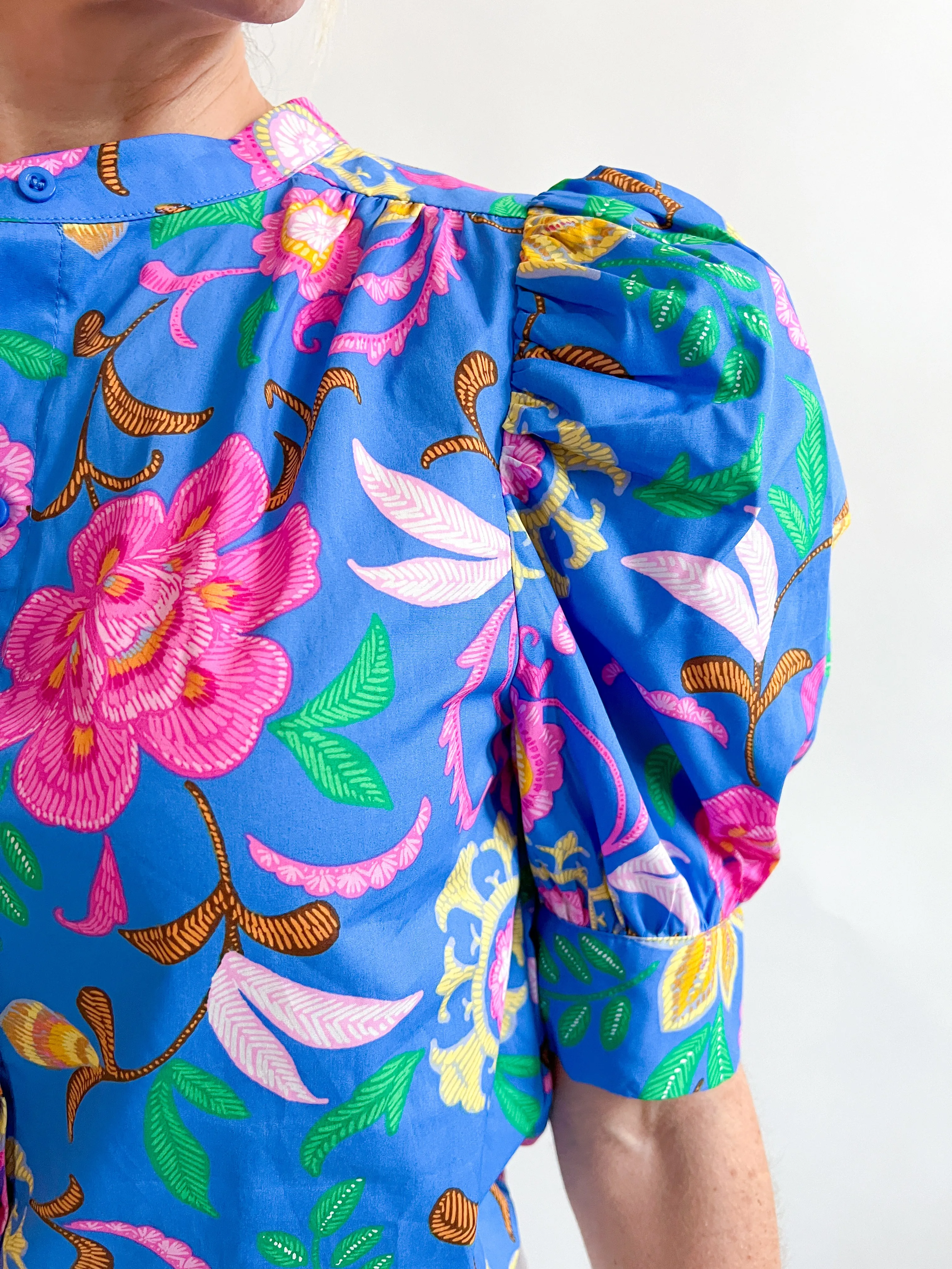 Faro Floral Drape Sleeve Top