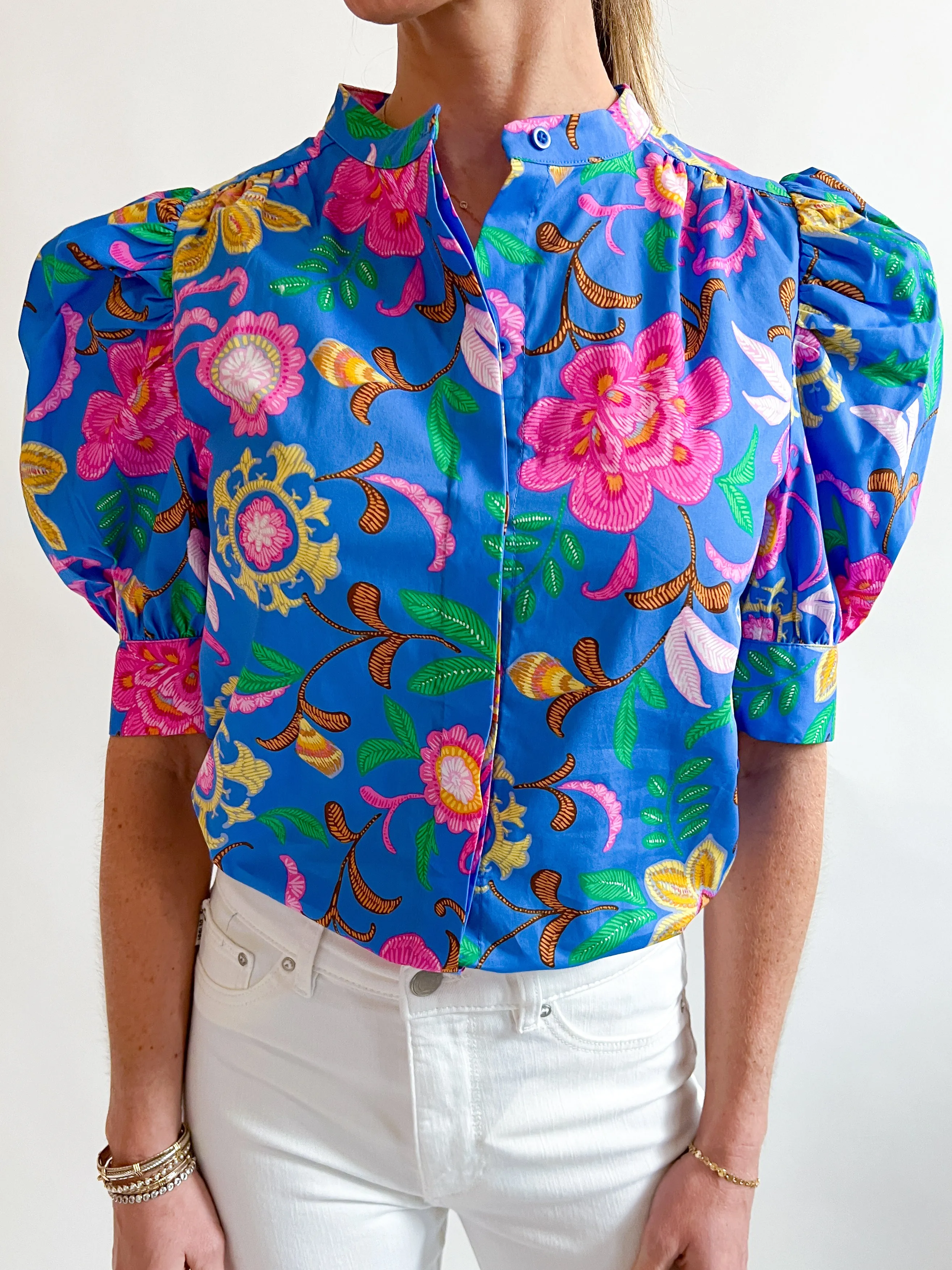 Faro Floral Drape Sleeve Top