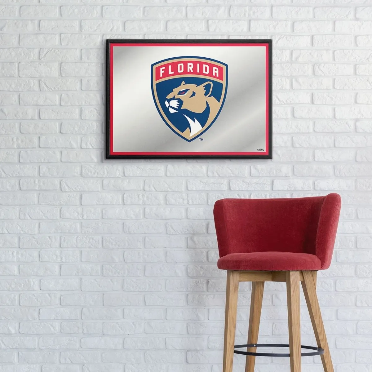 Florida Panthers: Framed Mirrored Wall Sign