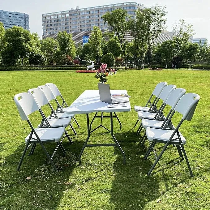 Folding Table Multipurpose Square Table Indoor Outdoor Plastic Table Lightweight and Portable Camping Table for Home Office