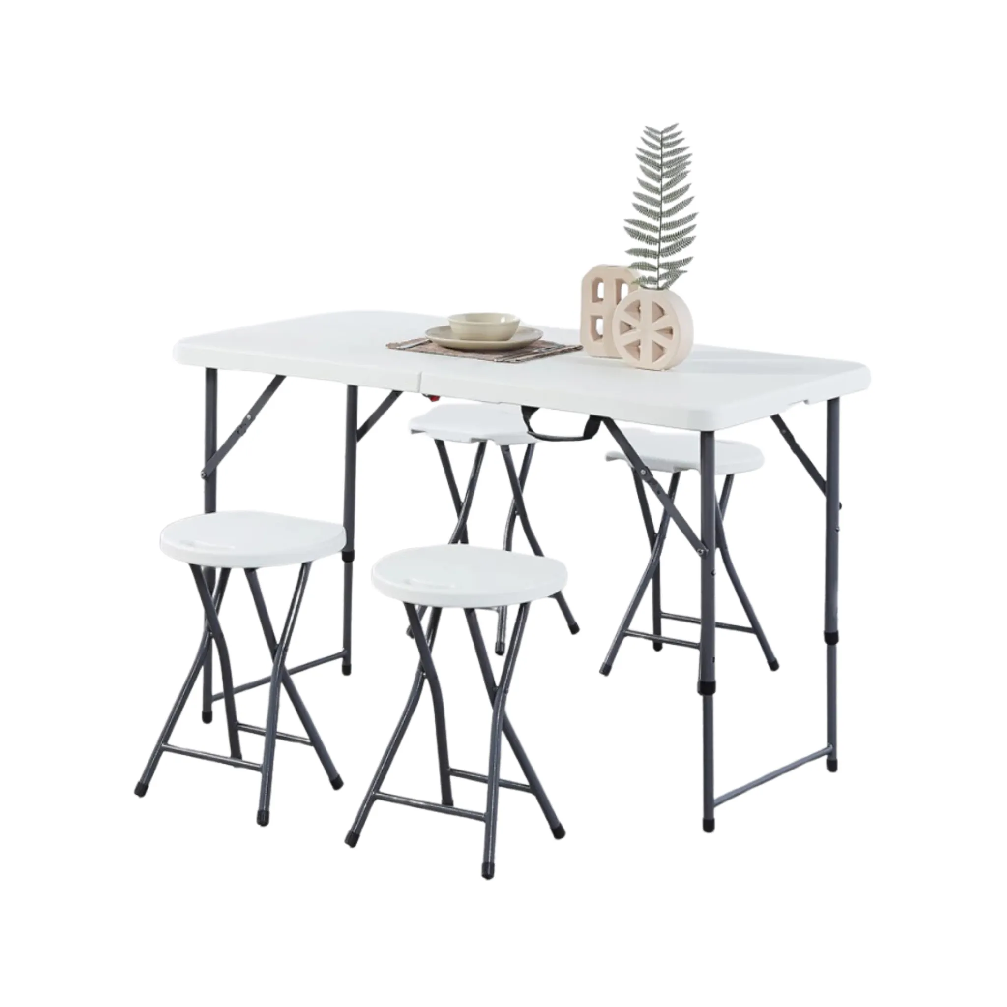 Folding Table Multipurpose Square Table Indoor Outdoor Plastic Table Lightweight and Portable Camping Table for Home Office