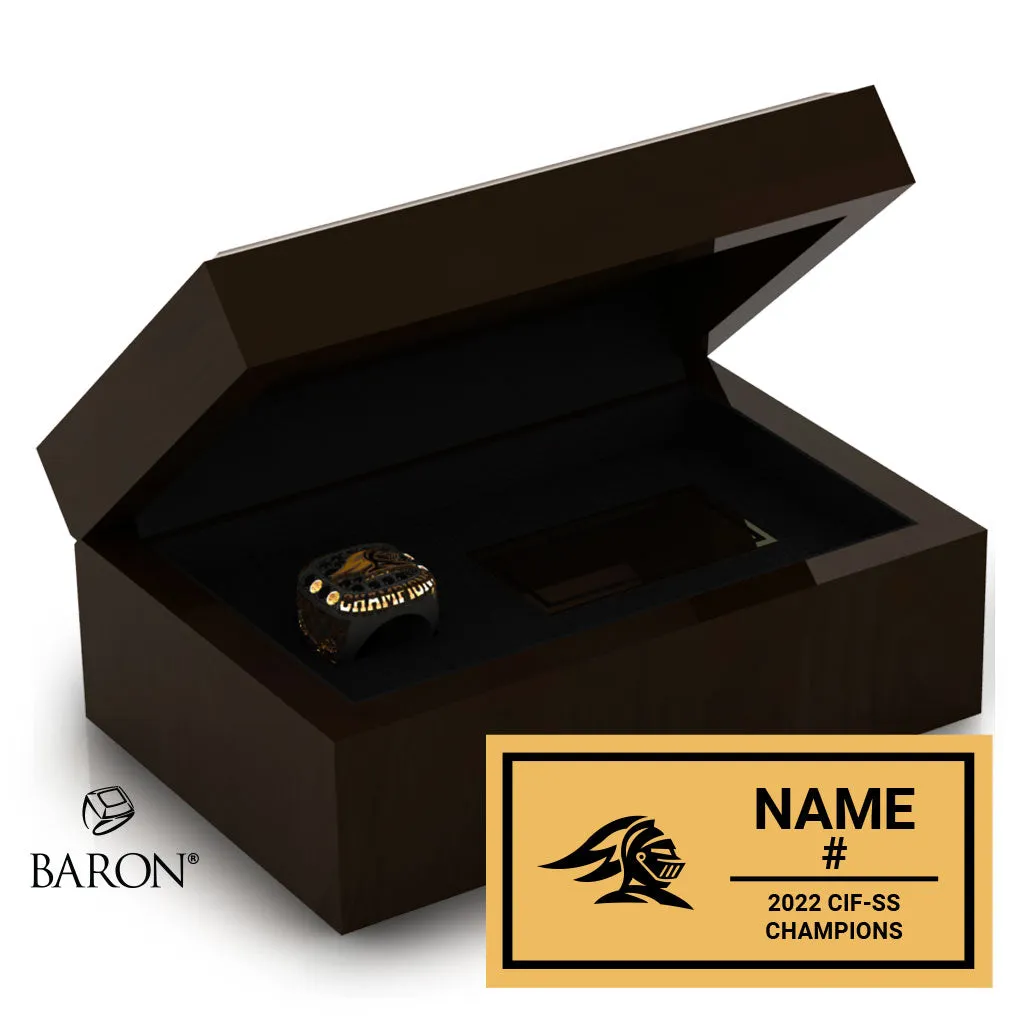Foothill High School Girls Lacrosse 2022 Championship Ring Box