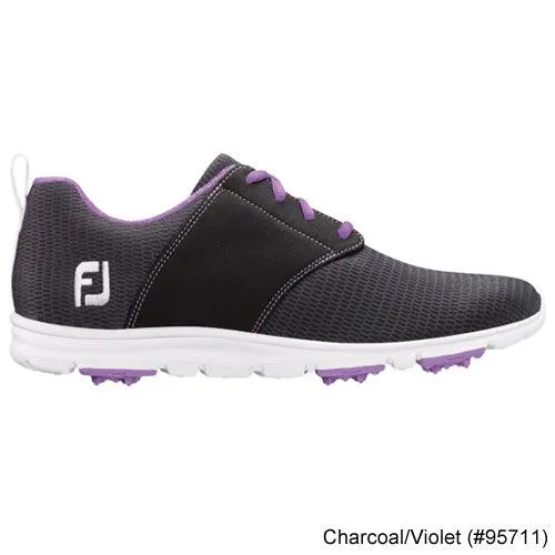 Footjoy Ladies enJoy Spikeless Shoes-Previous Season Style 7.5 Charcoal/Violet (#95711) M
