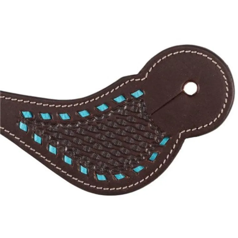 Fort Worth Ladies Turquoise Buckstitched Spur Straps