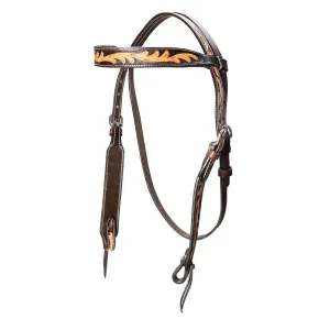 Fort Worth Tooled Leaf Bridle Two Toned (FOR20-0046)
