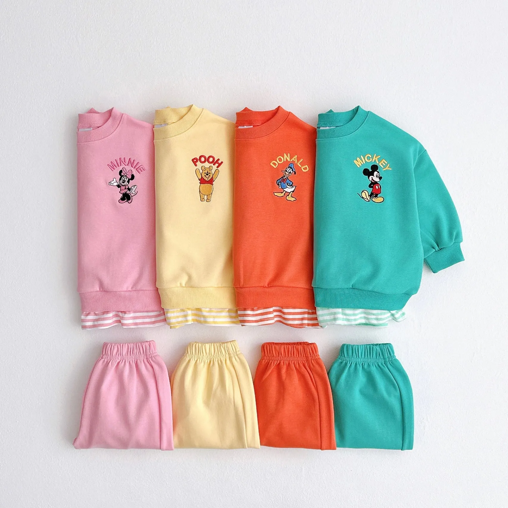 Friends Embroidered Sweat Set - Orange